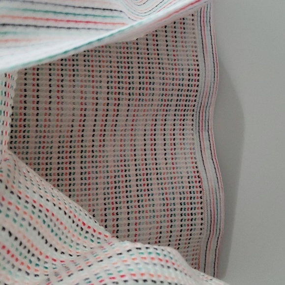 Loft Mini Sundress Large White Multicolor Stripes Shift Flutter Cap Sleeve Beach - Picture 5 of 11